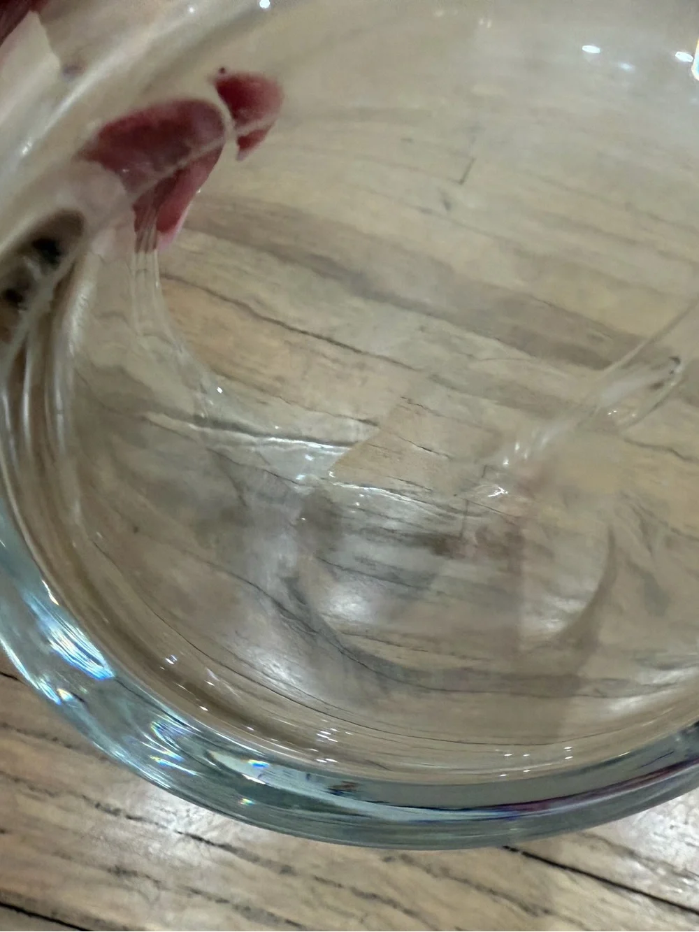 7” hand blown Clear Glass Ice Bucket with Side Handles